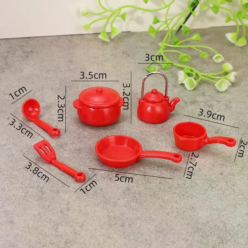 1 Set 1:12 Casa delle bambole in miniatura Zuppa Pentola Cucchiaio Pan Bollitore Modello Pentole da cucina Accessori per la decorazione della casa delle bambole Giocattoli per bambini