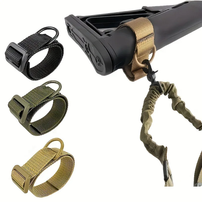 3-delige tactische buttstock sling mount riem singelband geweer jachtgeweer bevestiging lus adapter verstelbare pistool sling riem voor de jacht