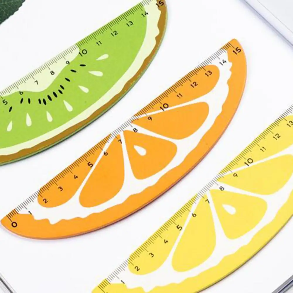 Cute Cartoon Watermelon Orange Lemon Kiwi Plastic Ruler Students Stationery Straight Ruler