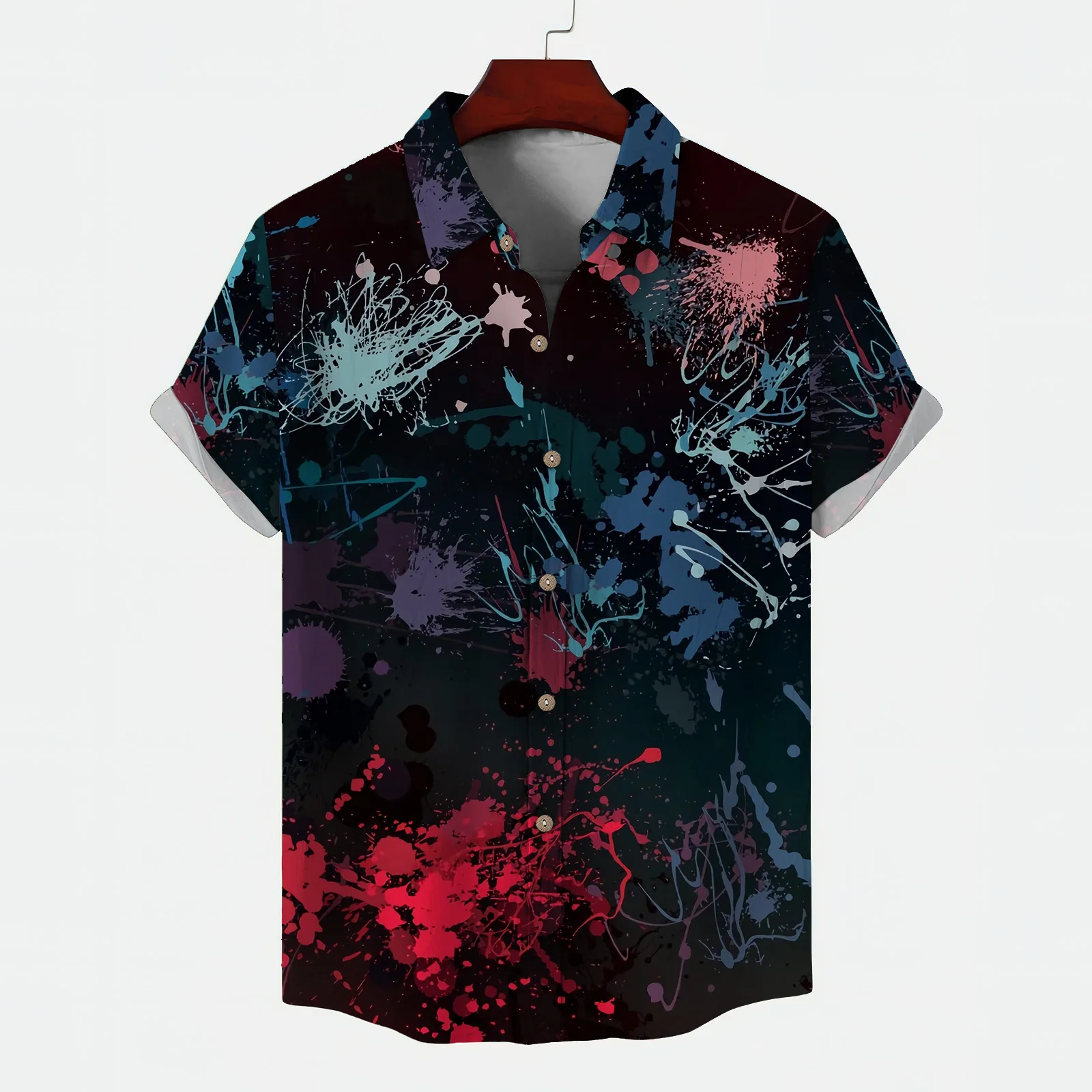 

Men's Clothing 2024 Short Sleeve Man Shirt Young Swallow Loose Fit Shirt Trendy Street Comfortable and Lightweight Blouse Lion