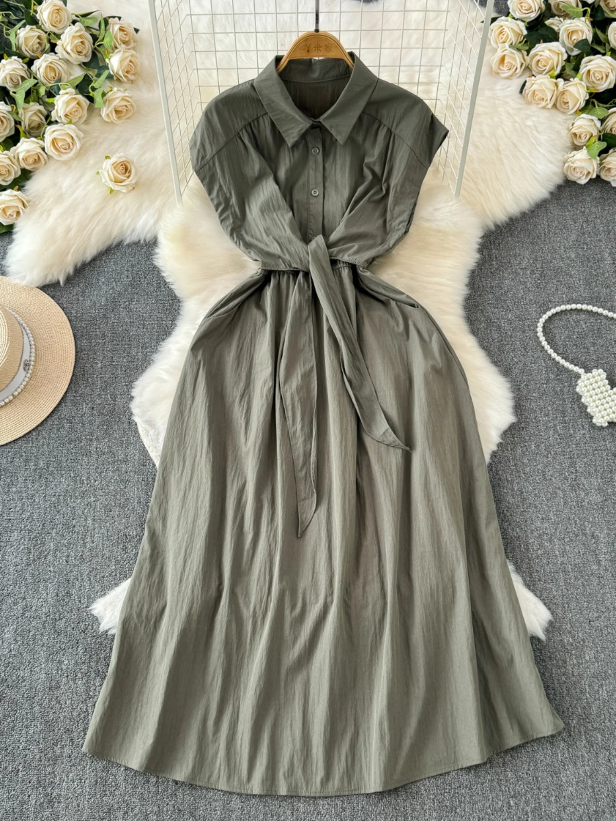 Spódnica damska Hebe Sle, krój A, zapinana na guziki w talii, długa, letnia, elegancka, dojrzała, zapinana na jeden guzik.