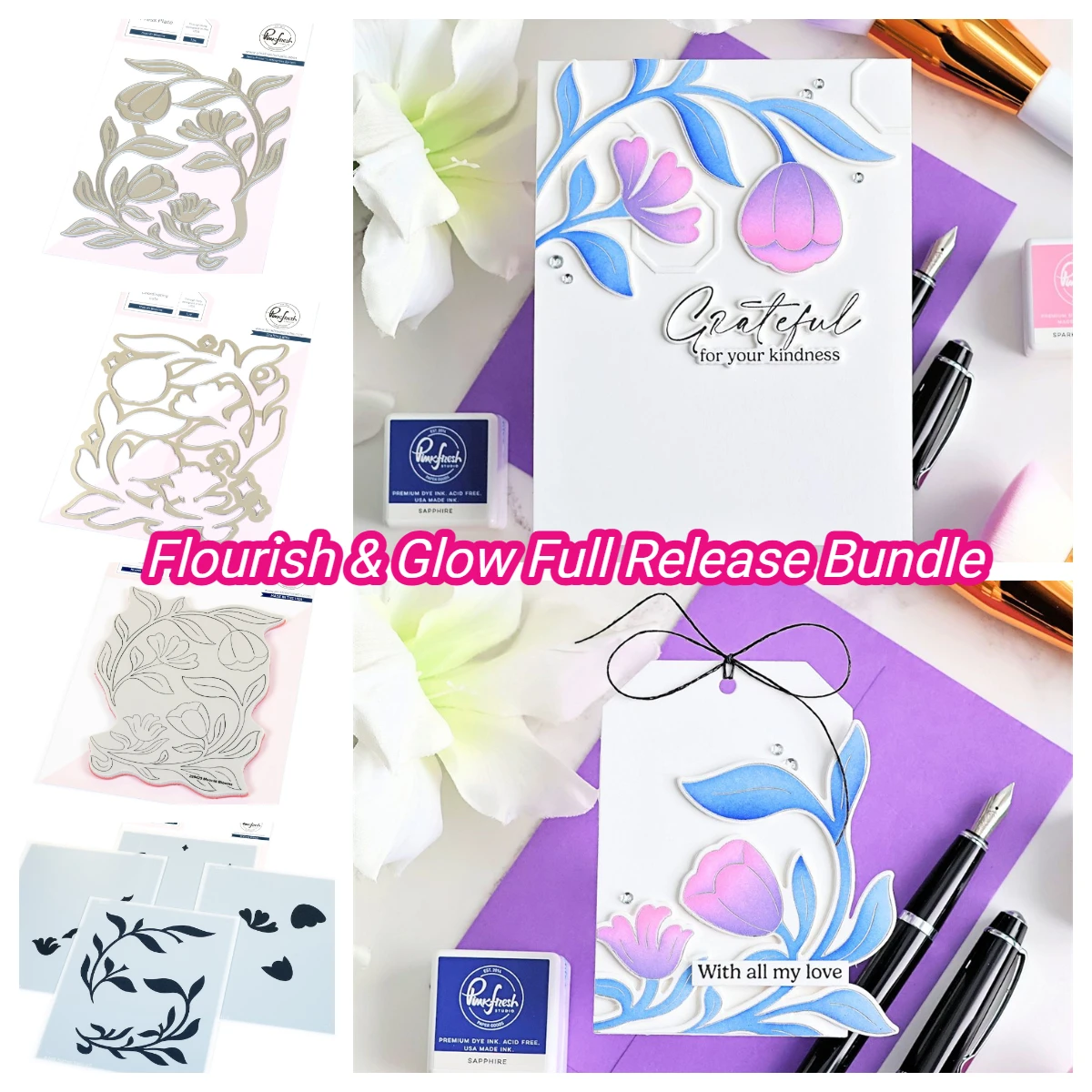 

Moonlit Blooms Metal Cutting Dies Stamps Stencil Hot Foil Plates Scrapbook Decoration Stencil Embossing Template DIY Handmade