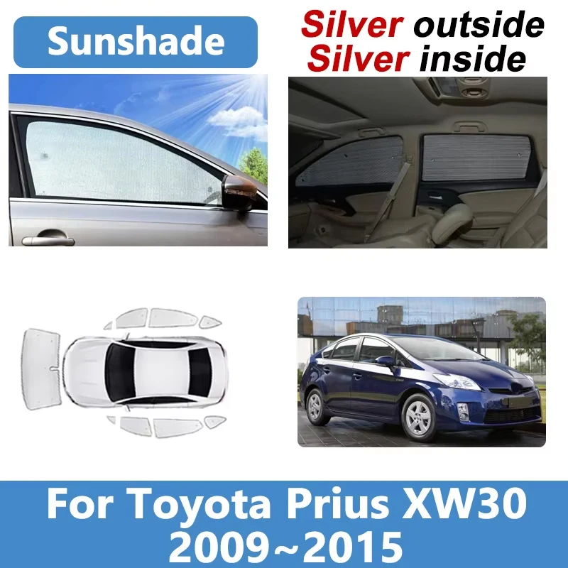 

For Toyota Prius XW30 Accessories 2009~2015 Car Sun Visor Heat insulation Sun Sunscreen Window Curtain UV Blocking Sunshade Tool
