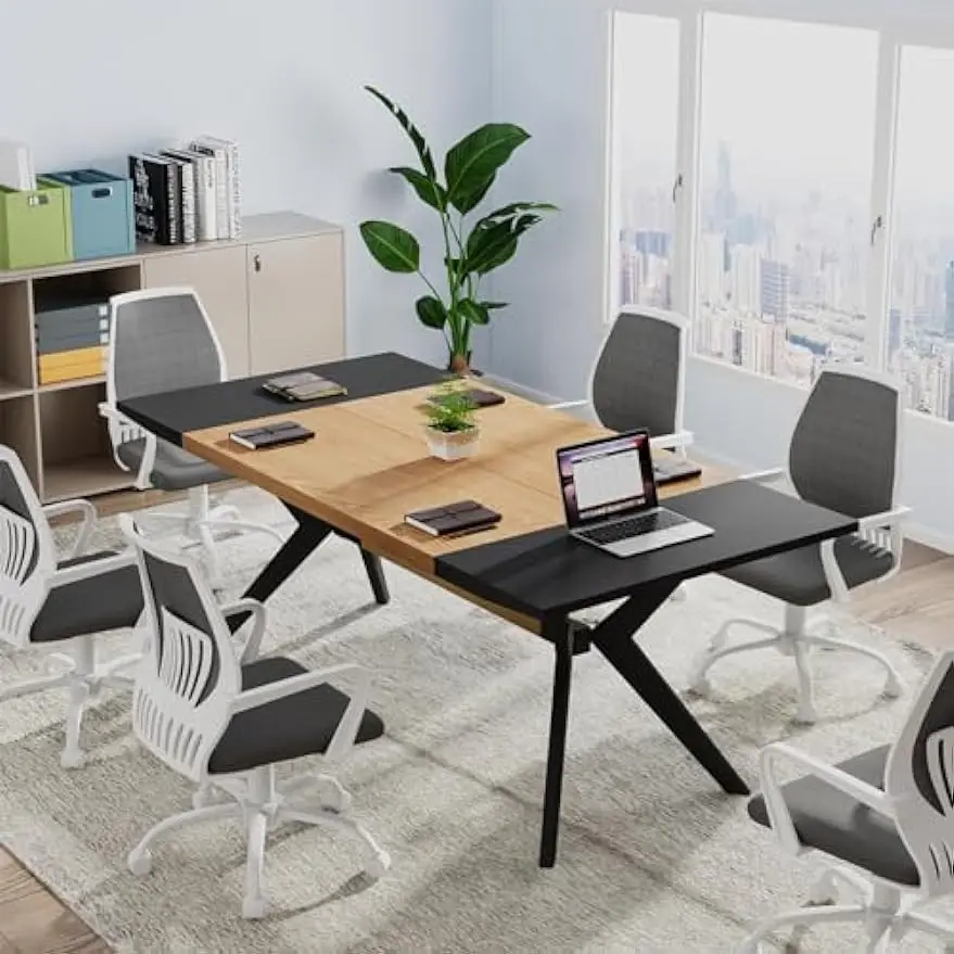 Grande mesa de escritório com moldura em forma de X, moderna mesa de trabalho, móveis empresariais para escritório doméstico, 63"