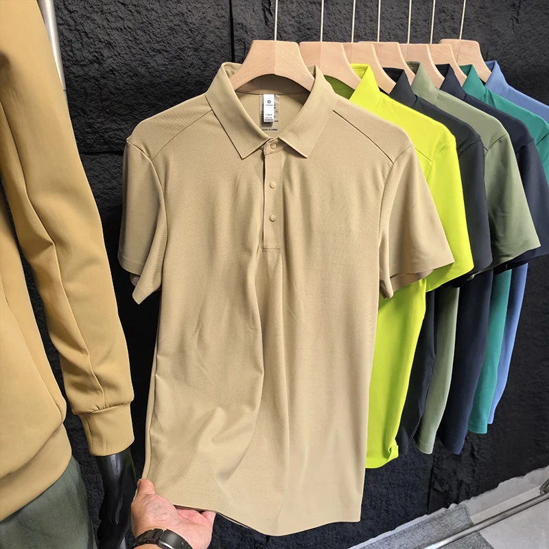 Outdoor Functionali Summer Men's ort Sve  irt Qui Dry Breathable Glued Sports Collar Outdoor  irt