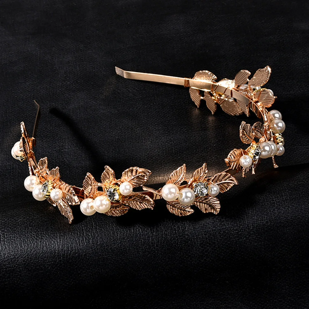 

2pcs Wedding Hair Vine Bridal Headband Baroque Leaf Pearl Crown For Bride Elegant Lightweight Comfortable Wedding Party
