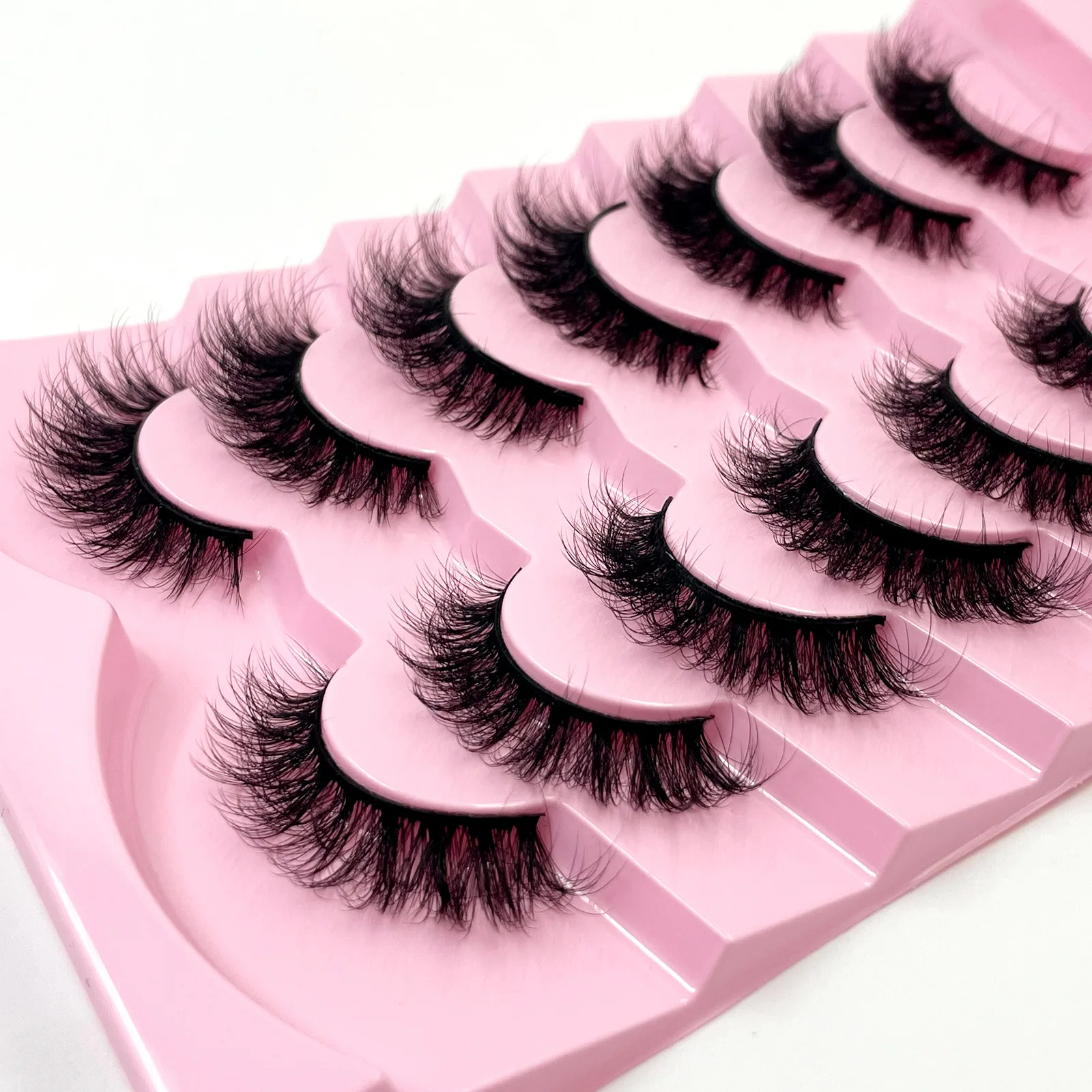 Neue 7 Paar Dicke, 3D-Simulierte Nerzfell-Falschwimpern Kurze, Dramatische Falschwimpern Großhandel Komplette Linie Falsche Wimpern – Detail 34