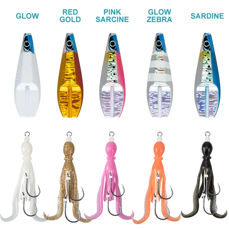 OBSESSION J136 Rock Hopper Inchiku Slider Jig Lure 60g-200g Saltwater Luminous Fishing Metal Inchiku Jigging Lure With Hook view 6