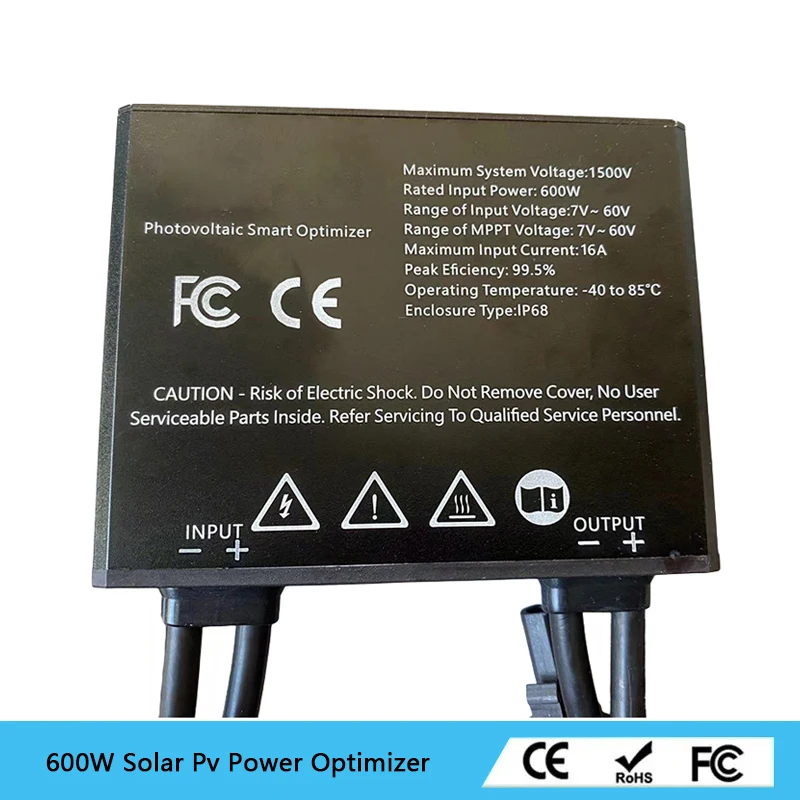 600W Solar Optimizer Factory Wholesale MPPT DC PV Intelligent Safe Power Optimizer Photovoltaic Metal Case CE FCC Certified