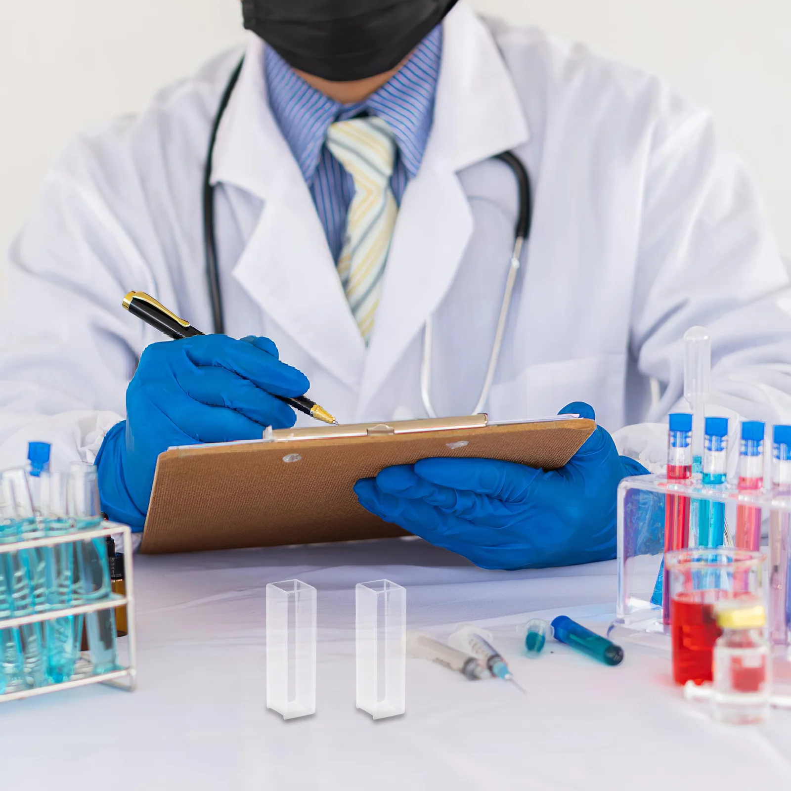 

10Pcs Transparent Glass Cuvettes 10mm Path Length Scientific Lab Glassware Spectrophotometer Cuvettes for Precise Quantitative