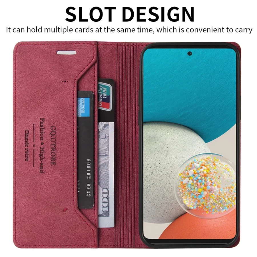 Wallet RFID Blocking Magnetic Flip Leather Case For Samsung Galaxy A05s A12 A13 A14 A15 A25 A33 A34 A35 A51 A52 A53 A54 A55 A71