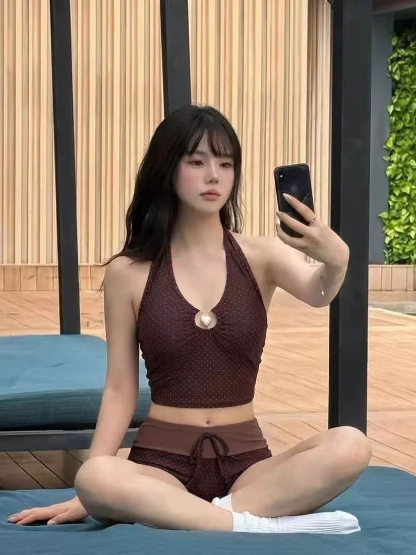 

Women's Bikini Swimsuit Tee-Piece Set Casual Surf Sle Vaion Hot Spring Resort Sexy Spicy Pure Desire Faionable