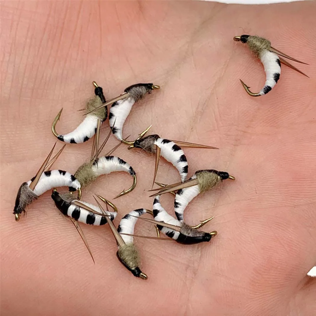 3 stück Realistische Nymphe Scud Fliegen Für Forelle Angeln Künstliche Insekten Köder Locken Simulierte Scud Wurm Angeln Locken – Detail 5