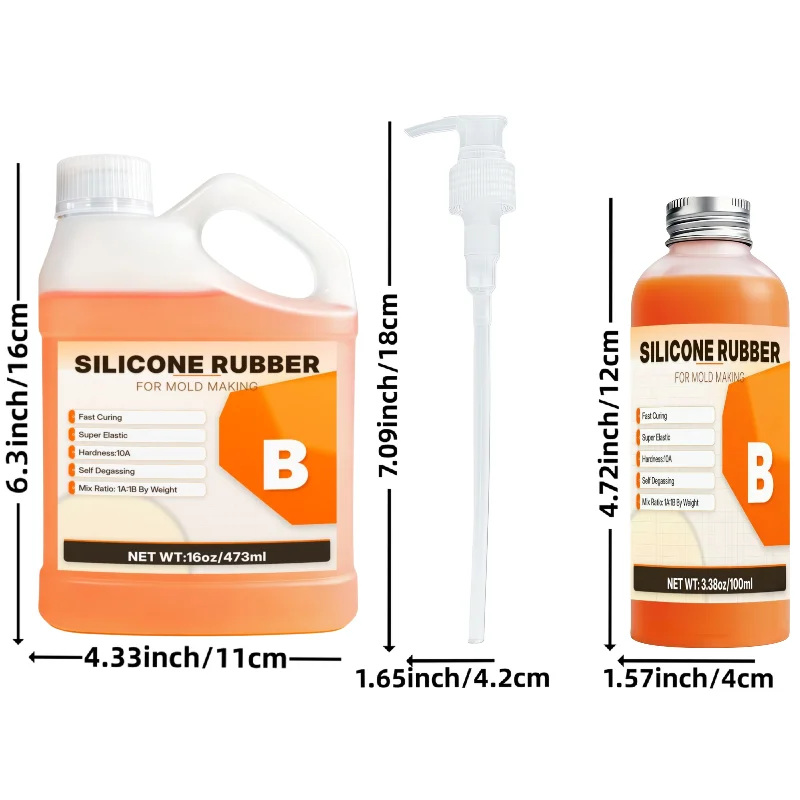 Liquid Silicone Rubber - High-Performance Kit, Quick Curing - Suitable for Resin, Wax, Crafts, And Projects, 1:1 Mixing Ratio