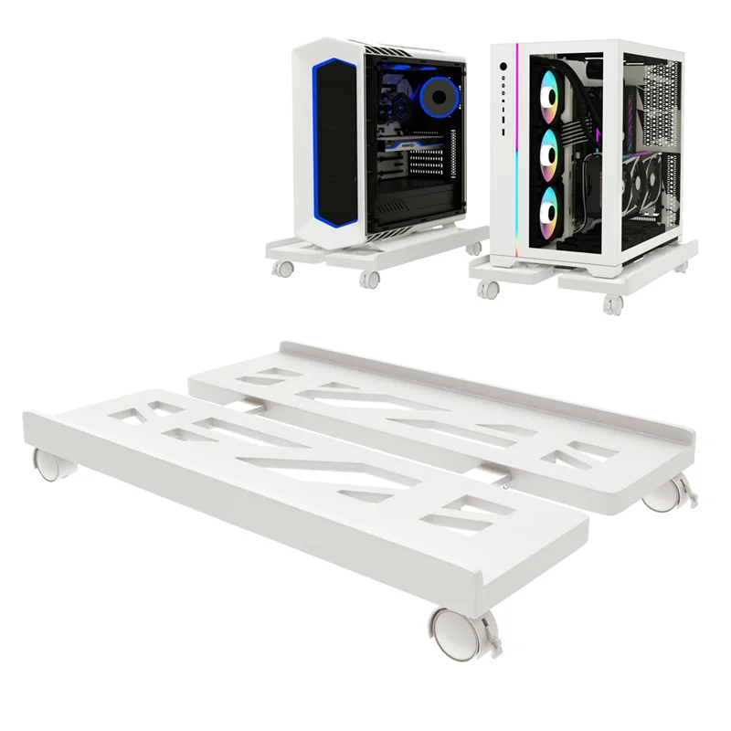 New!!Computer Tower Stand Adjustable Computer Stand PC Tower Stand With 4 Caster Wheels Fits Most PC, Under Desk Holder