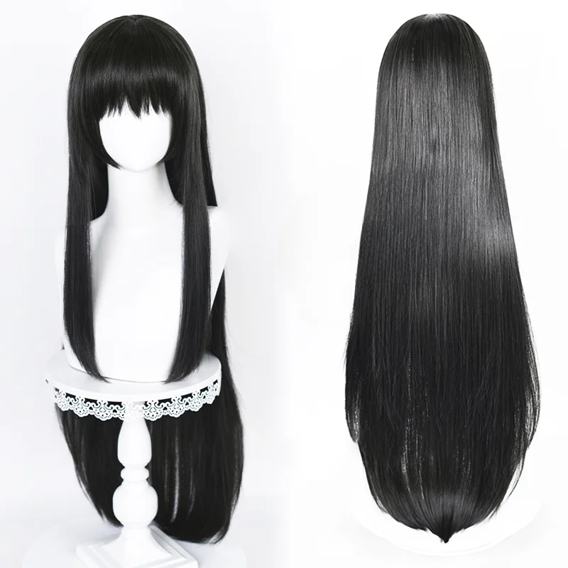 2 Styles Akemi Homura Cosplay Synthetic Wig 90cm Long Black Wigs Cosplay Anime Wig Heat Resistant Hair Halloween