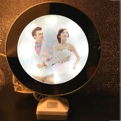 Creative  7 Inch Multi  function  Light  Photo Frame  With Mirror  Wedding Picture holder Art Home Decor