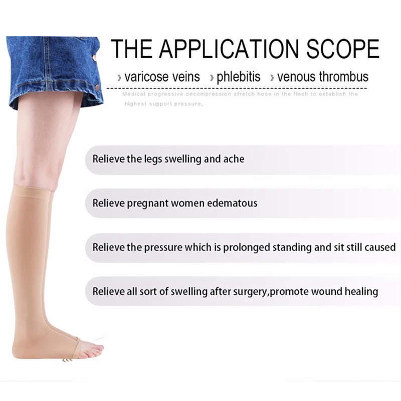 Compression Stockings Medical Women 20-30mmHg Varicose Diabetes Pregnancy Stockings Blood Circulation Anti Fatigue Nurse Socks