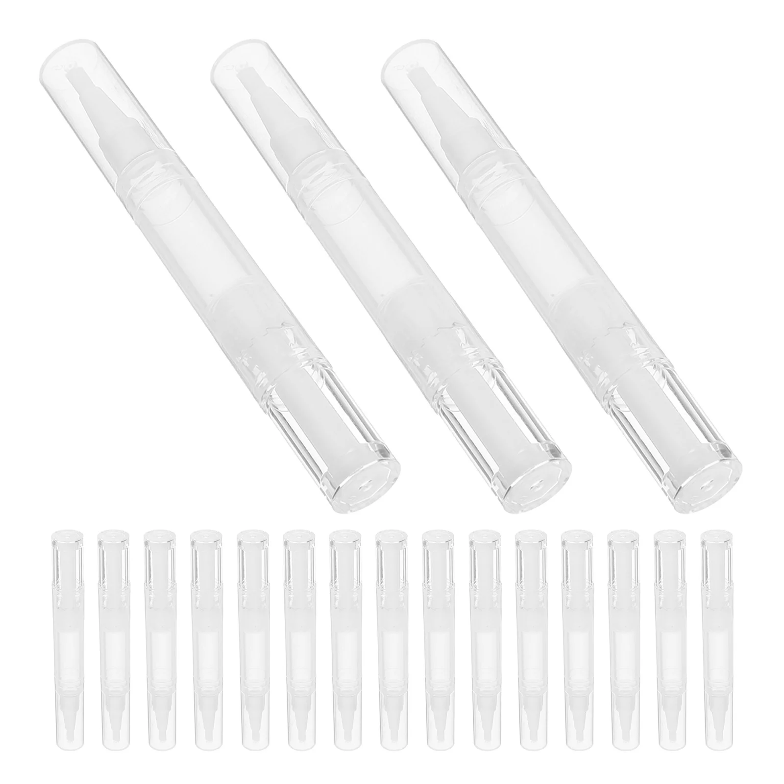 

20Pcs 5Ml Refillable Twist Pen - Transparent Empty Lip Gloss Tube - Multi-Use Applicator for Nail Oil Cuticle Serum