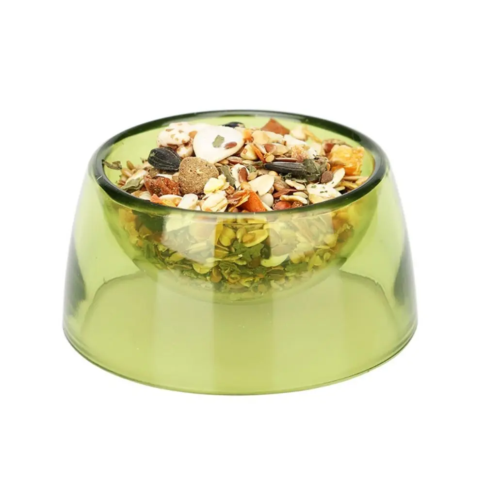 Bite Resistant Hamster Food Basin Non-slip Transparent Rat Food Water Dish Plastic Hamster Water Bowl