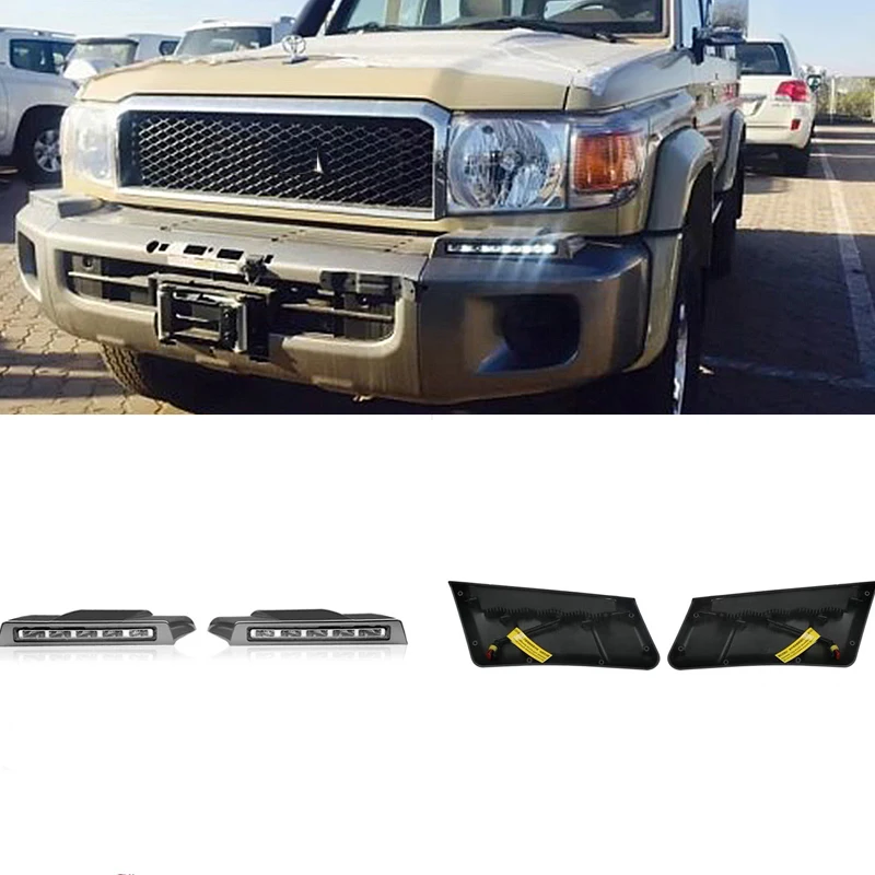 

Front Bumper Daytime Running Lamp Light for to yota Land Cruiser Pick up LC 76 LC70 LC71 LC76 LC77 LC79 Accessories