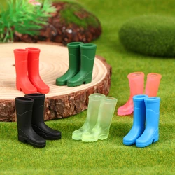1Pair 1/12 Scale Mini Rubber Rain Boots Dollhouse Color Miniature Home Garden Yard Decoration Dolls Accessories Red Blue Black