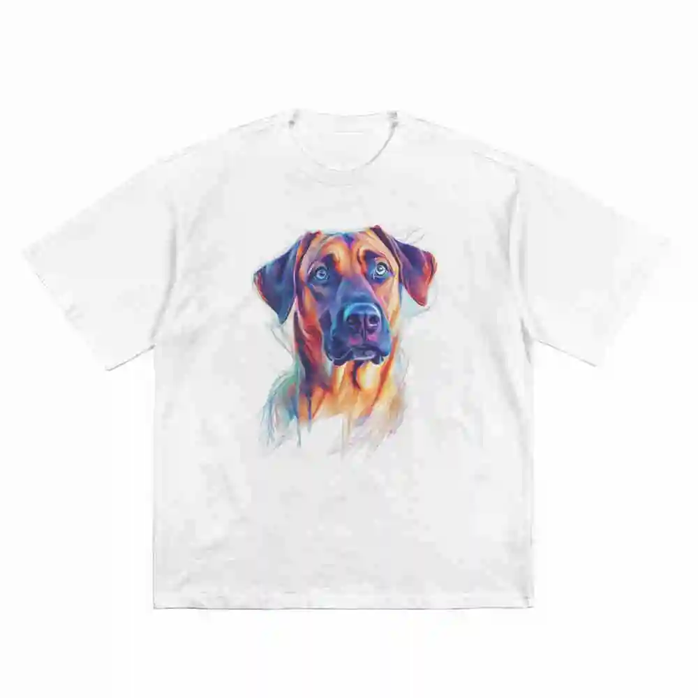 Rhodesian Ridgeback Chien Yeux Bleus Short Sleeve Tee 100% Cotton T-Shirt