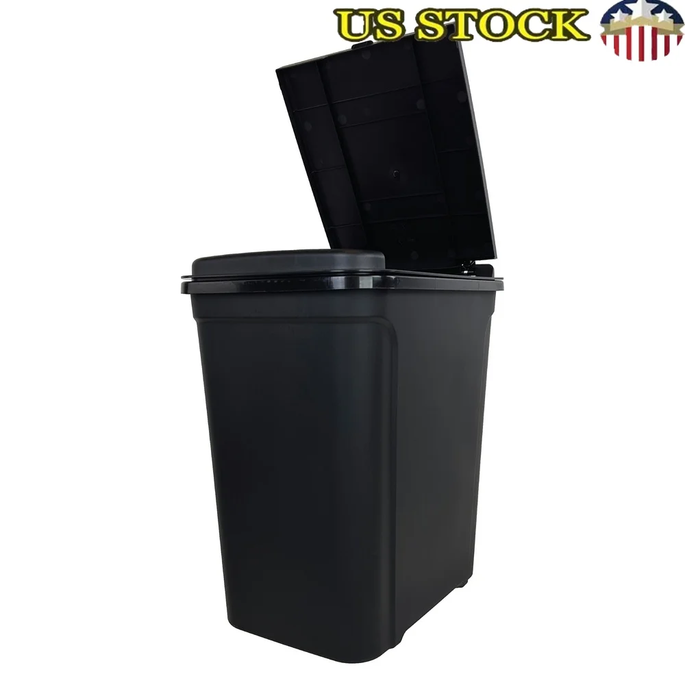 Cubo de basura con tapa táctil de 7,6 galones, papelera de plástico rectangular para interiores, fácil de limpiar, duradero, para oficina, cocina, dormitorio
