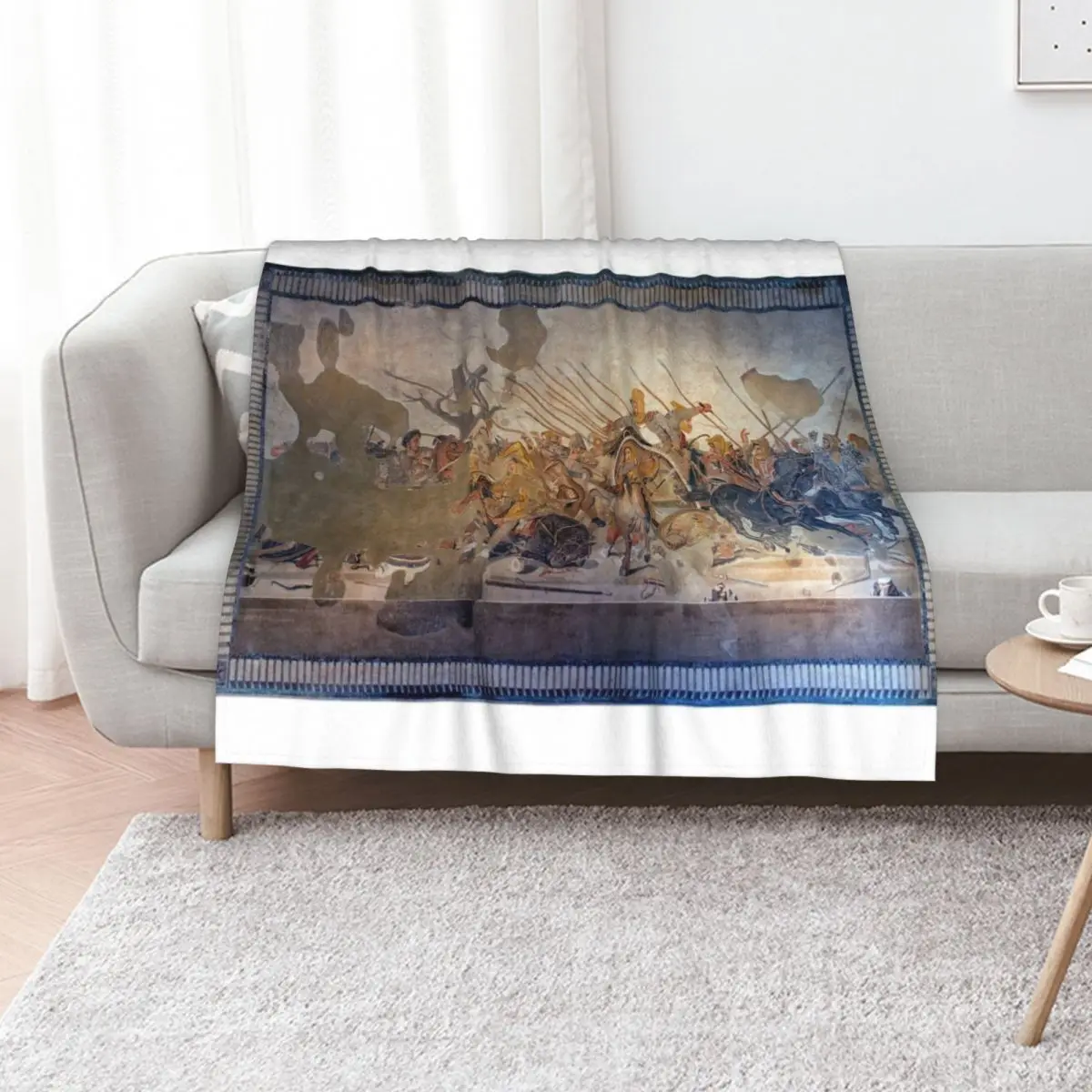 

Battle of Alexander the Great and Darius III mosaic Throw Blanket bed plaid Sofas heavy to sleep Beach Blankets