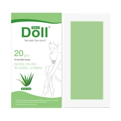 Beauty salon quality Doll Wax Aloe wax strips Best selling 20pcs Factory Hair Removal Depilatory disposable Waxing Strips