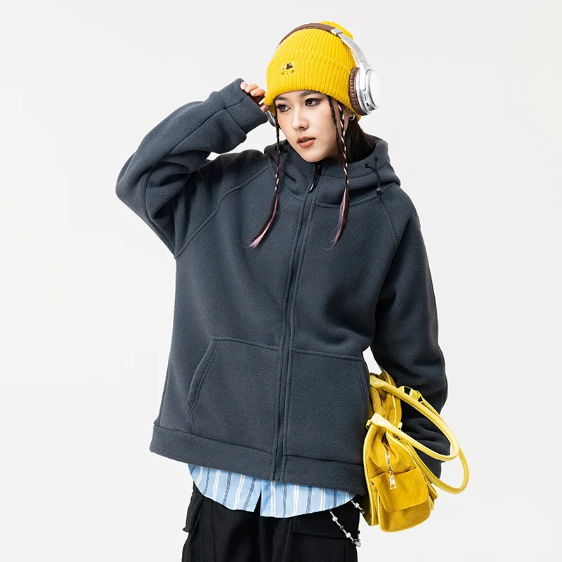 سترة صوف بغطاء للرأس للرجال سترة كاجوال فضفاضة