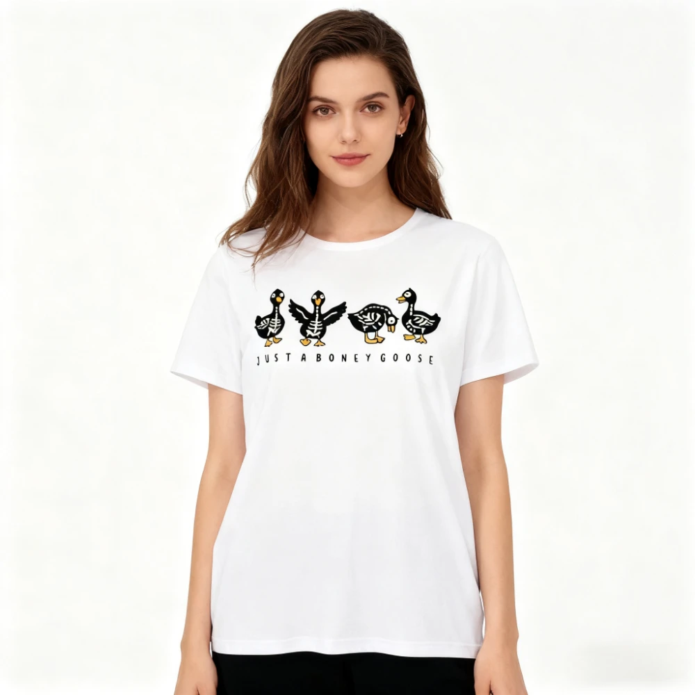 

Just A Boney Goose Halloween Shirt Fun Halloween Goose Tshirt Spooky T-shirt Skeleton Halloween Goose Tee Men Women Festival Top
