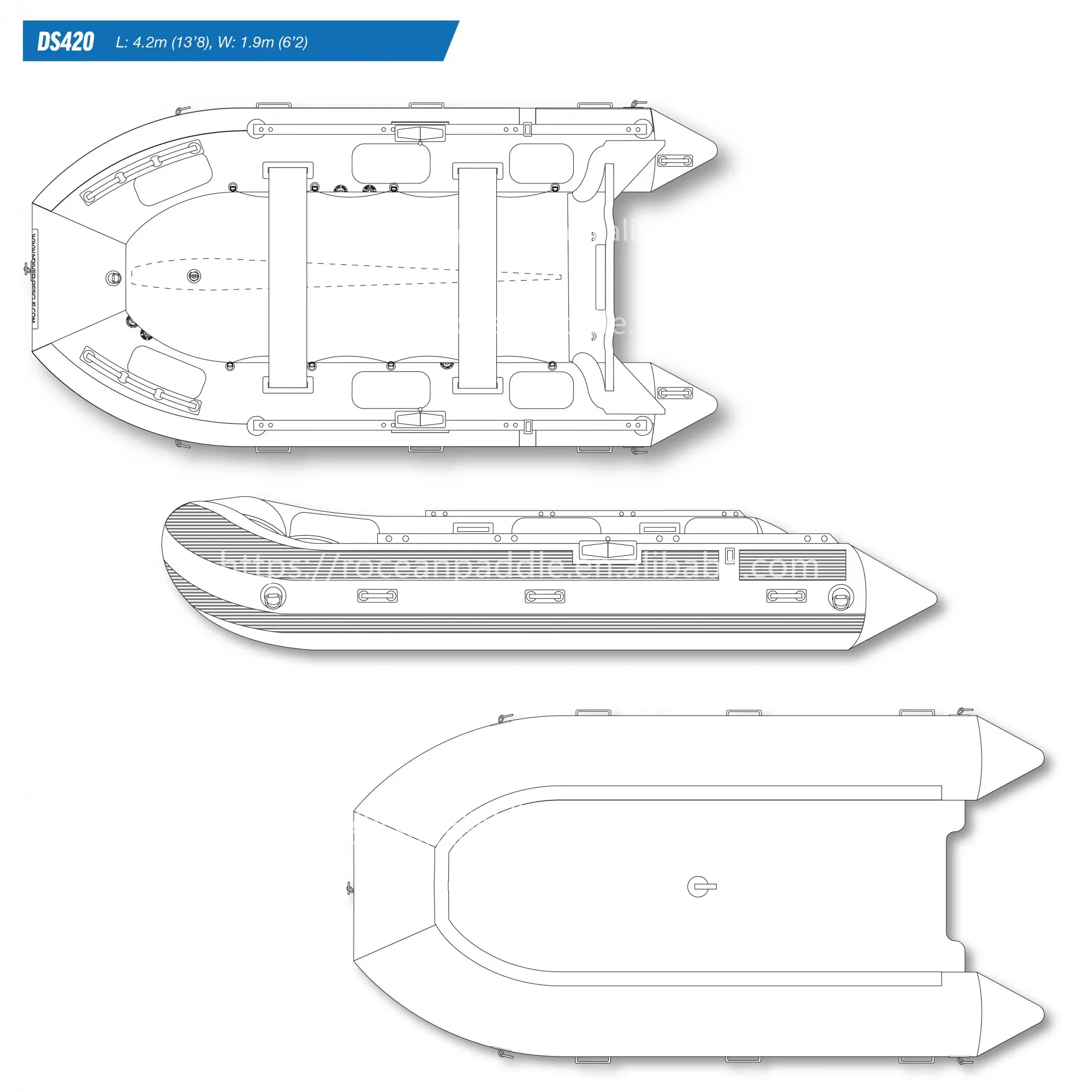 Ce Approval 12ft 6 Person Zodiac Inflatable Boat Heavy-duty Pontoon Rowing Boats Inflat Fishing Boat With Motor