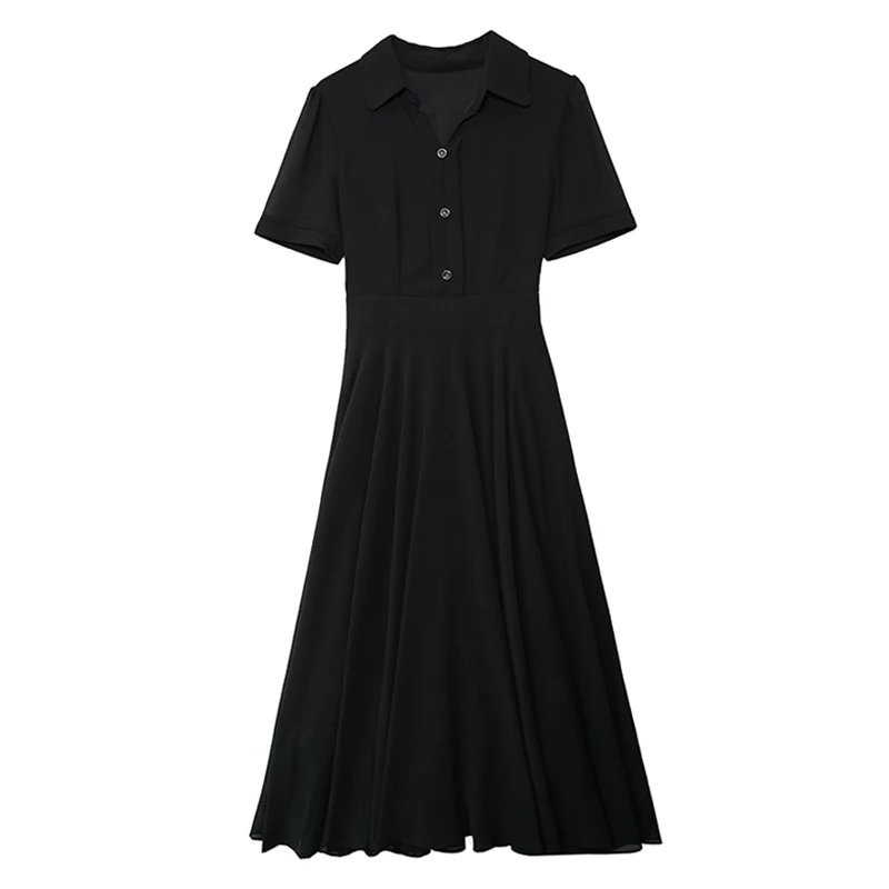 ชุดเดรสชีฟองสีพื้นลำลองสำหรับผู้หญิง ฤดูร้อน 2025 ชุดเดรสทำงานสไตล์หรูหรา ชุดเดรสทรงเข้ารูปสไตล์วินเทจ ชุดเดรสออกงานกลางคืนสุดชิค ชุดเดรสยาวสำหรับงานพรอม