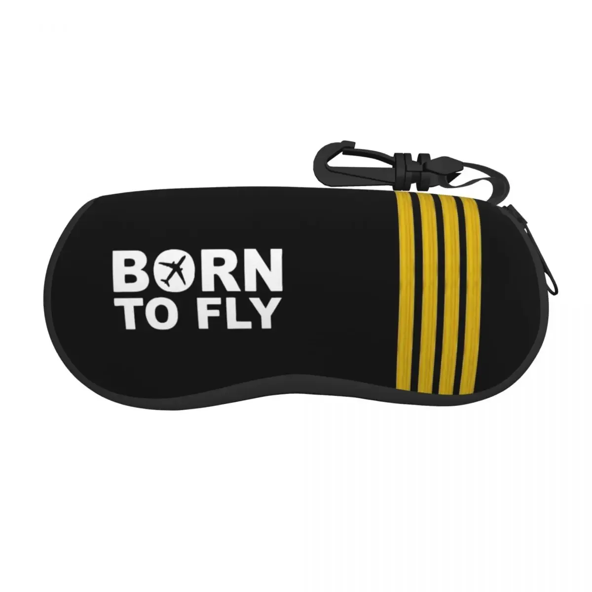 Born To Fly Captain Stripes Glasses Case Anti-Fall Pilot Air Fighter Eyeglasses Box Small  