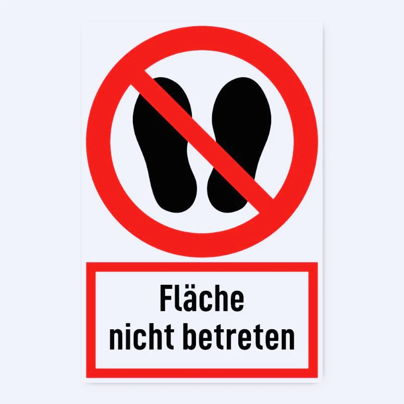 

New Do Not Enter Area – Prohibition Sign with Text (German) (Red/White) – Vertical 15cm PVC KK