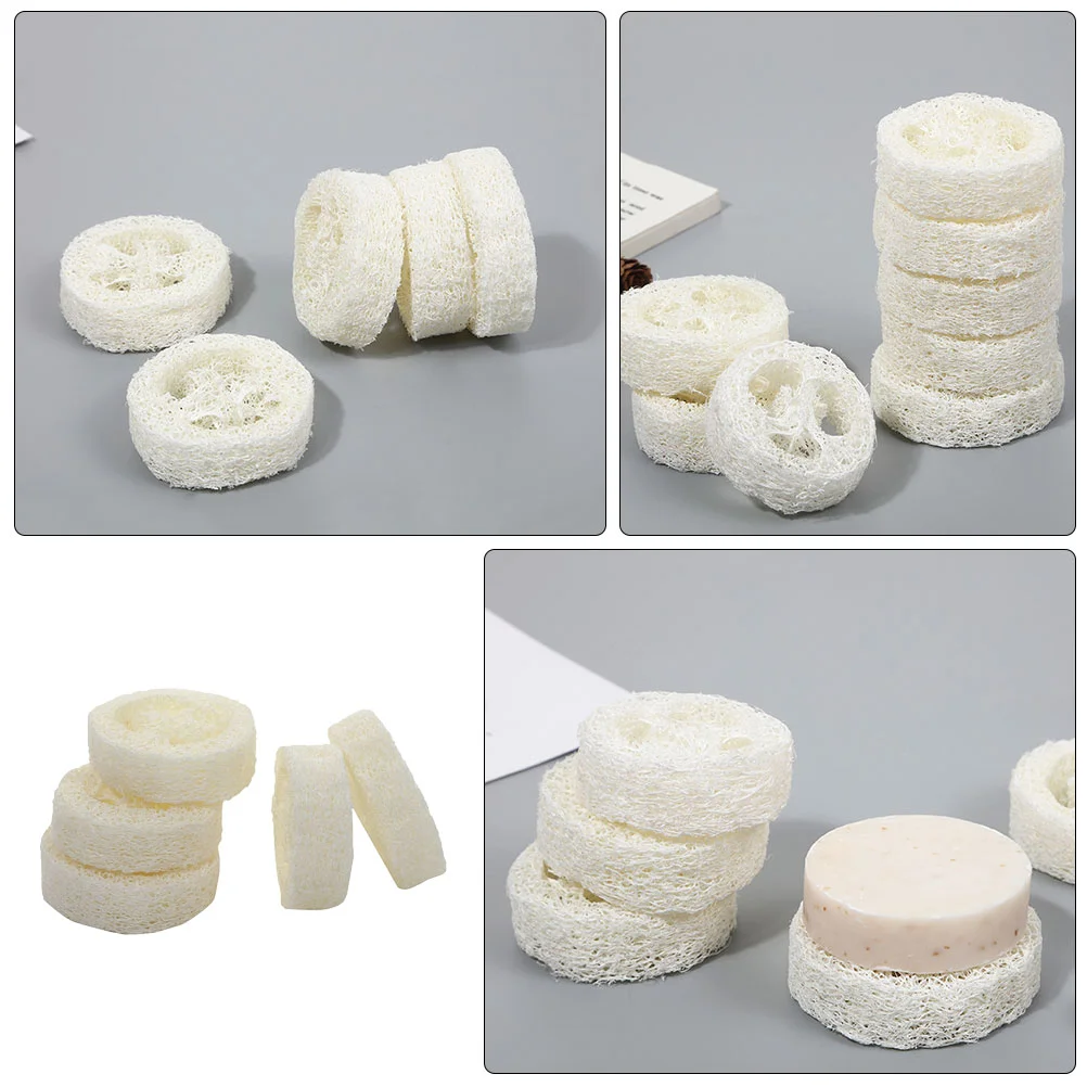 5 Pcs Bath Wipe Brush Loofah Cuts Soap Holder Base Tray Natural Sponge Sponges Slices