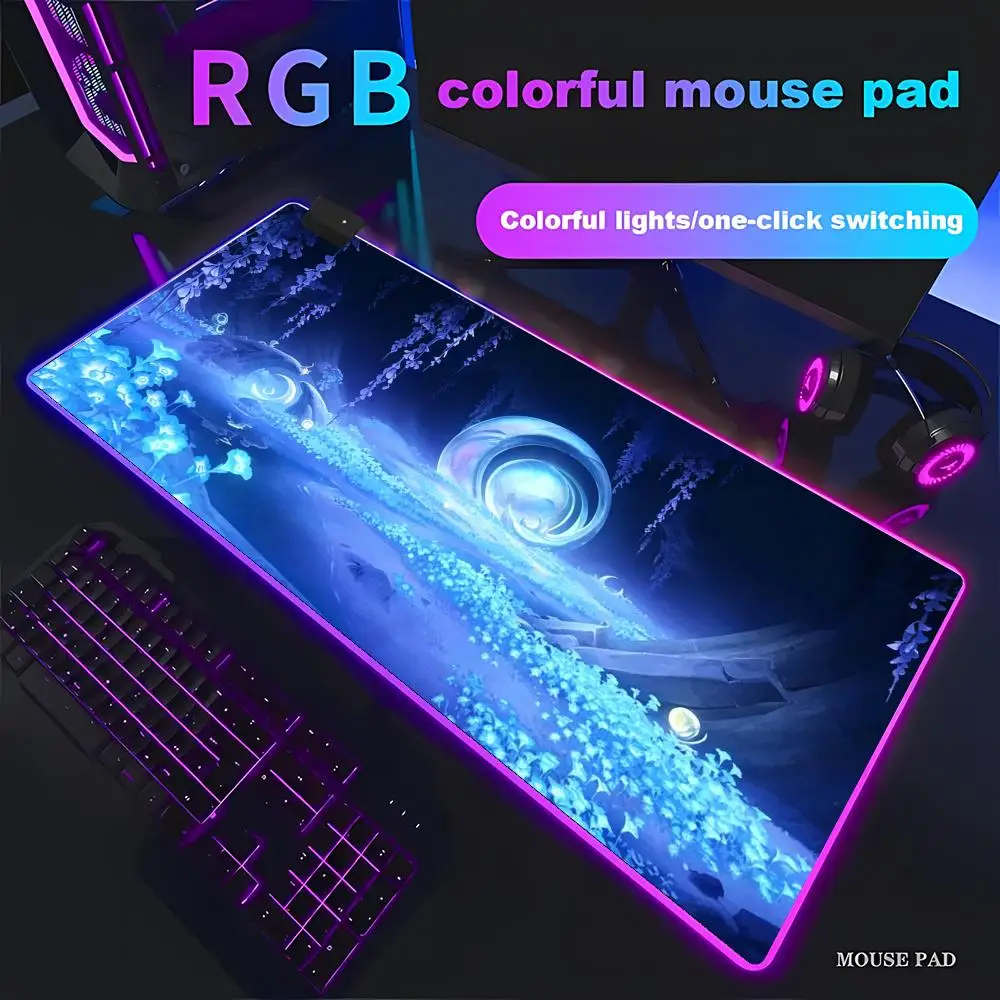 RGB New HD Printing Genshin Impact Nod-Krai Character Pattern Gaming Mouse Pad Flins Computer Accessory Large Desk Mats  XAXC