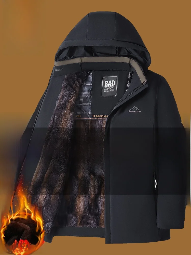 

Зимняя мужская утепленная хлопковая куртка Kangaroo: повседневная теплая верхняя одежда свободного кроя для мужчин среднего возраста