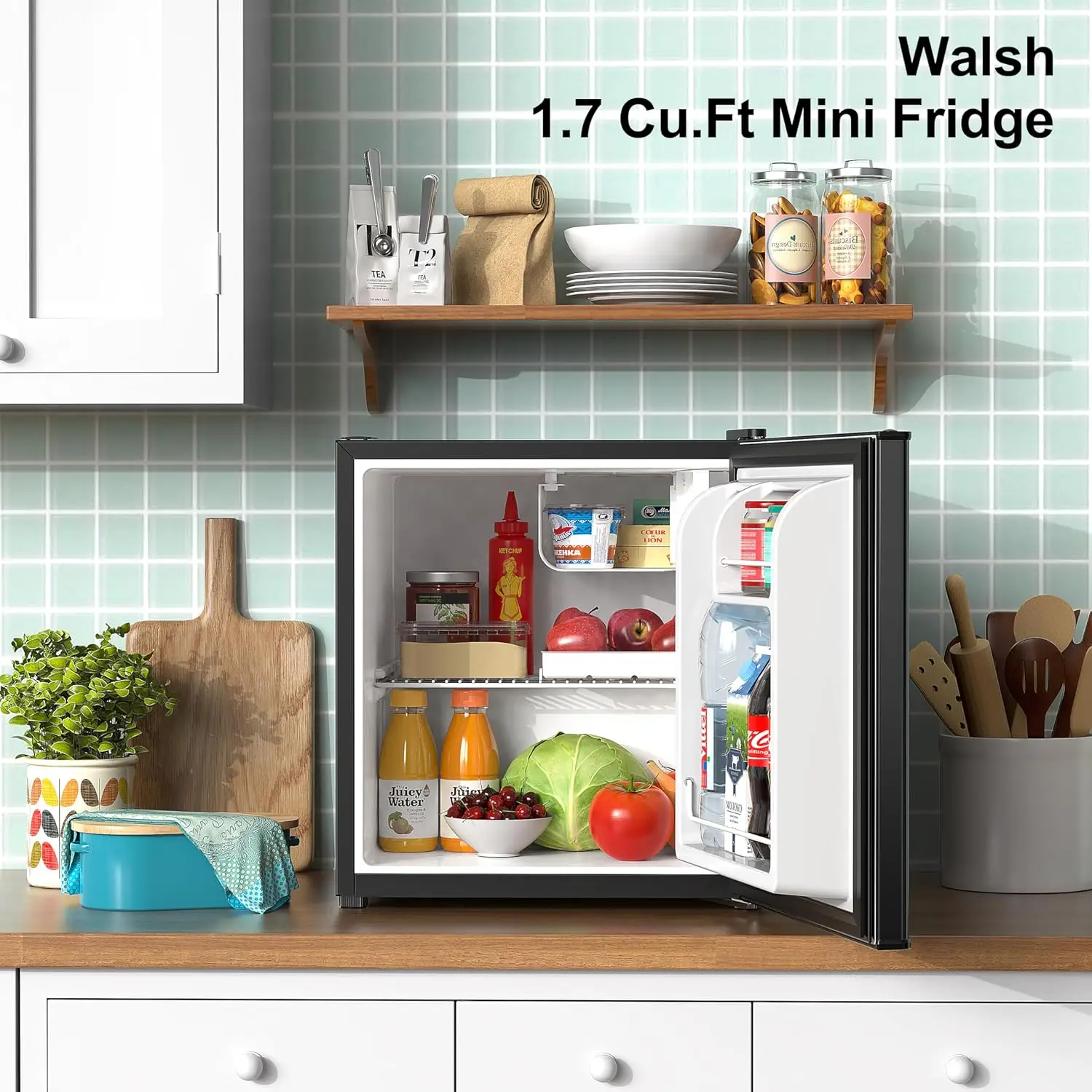 Single Door Mini Fridge, Energy Efficient, Adjustable Mechanical Thermostat with Chiller, Reversible Doors