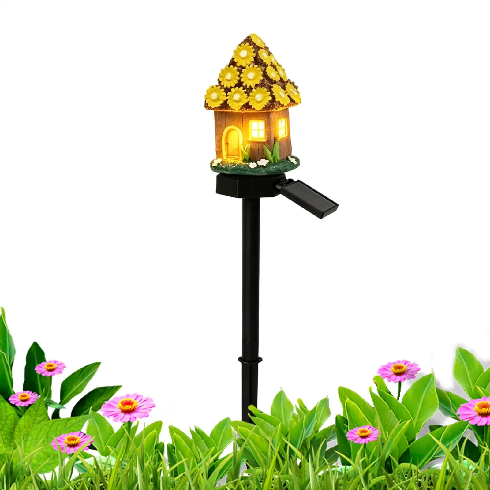 

Mushroom Solar Lights LED Resin Auto On/Off Lamp Fairy Houses Mushroom Garden Decor For Flower Bed Yard Balcony Patio Driveway