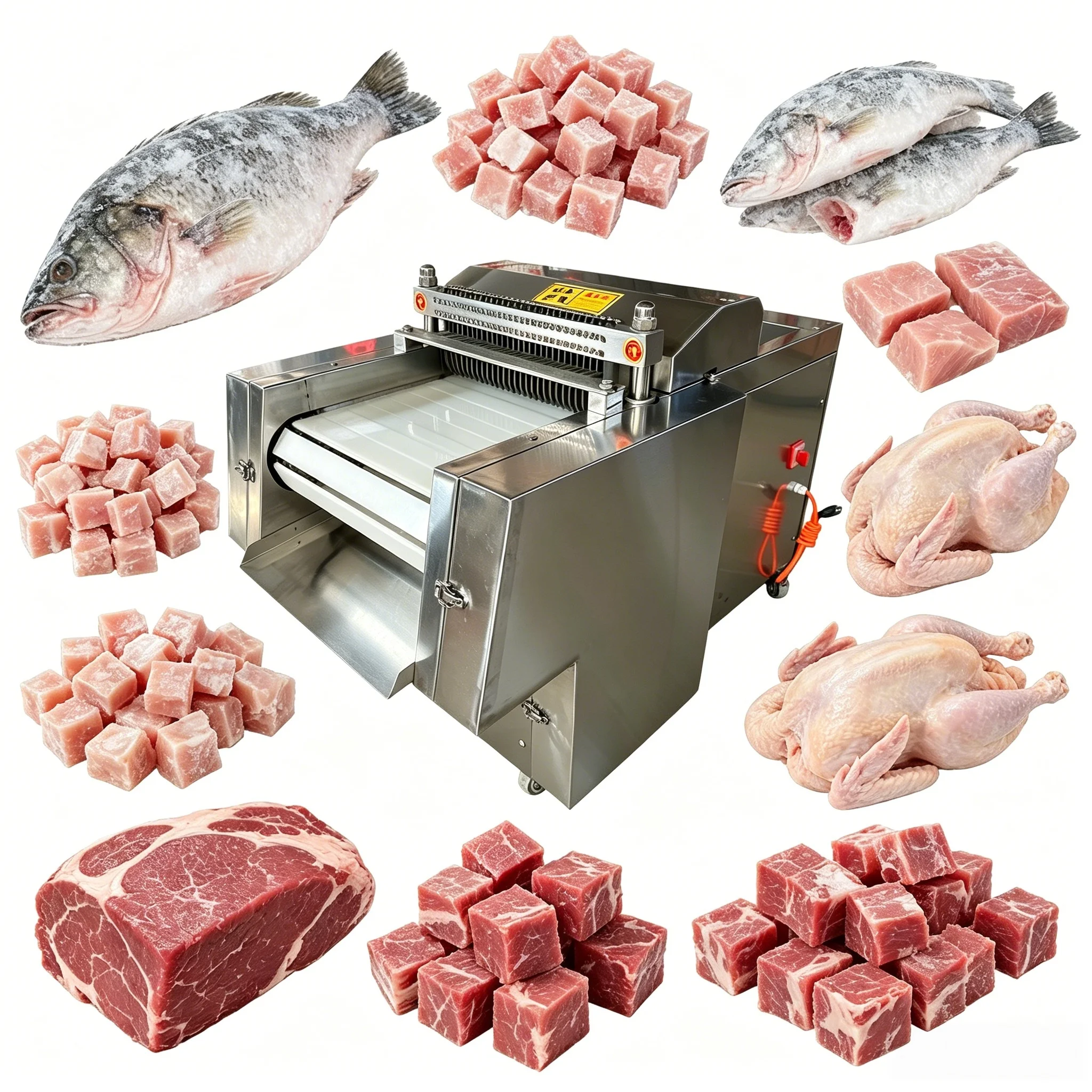 FOODLINE Frozen Meat Cutter High Production Efficiency Frozen Meat Cutter Machine For Frozen Meat Product Manufacturing