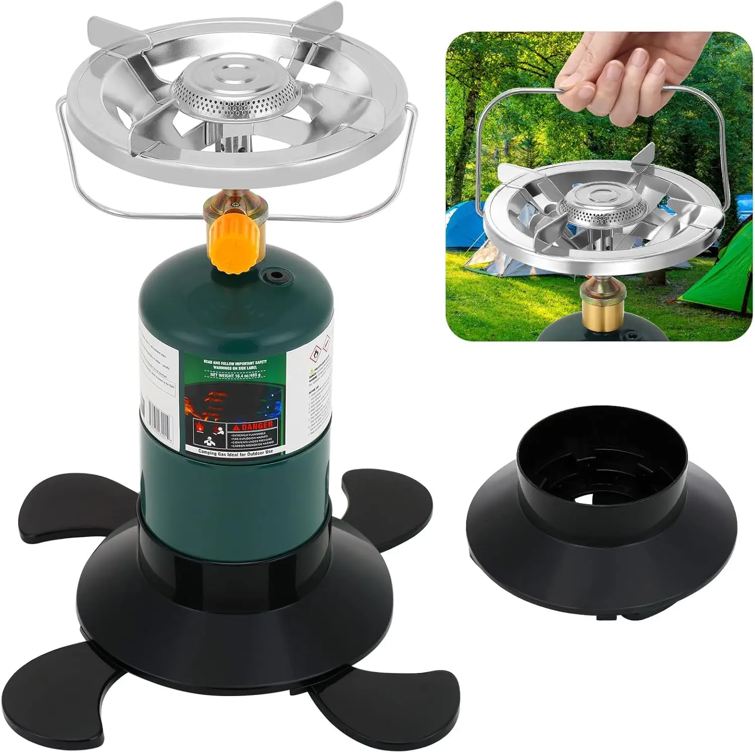 

Портативная пропановая походная плита, одна горелка с регулируемым пламенем и складной основой — компактная походная плита для пеших прогулок и