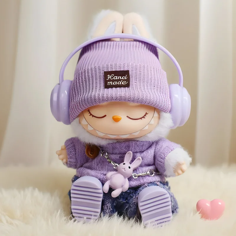 

Одежда для Labububu, виниловая одежда 17 см, 15 см, адаптация для сидения, фиолетовый костюм, алакритический костюм для куклы Labu, детская одежда