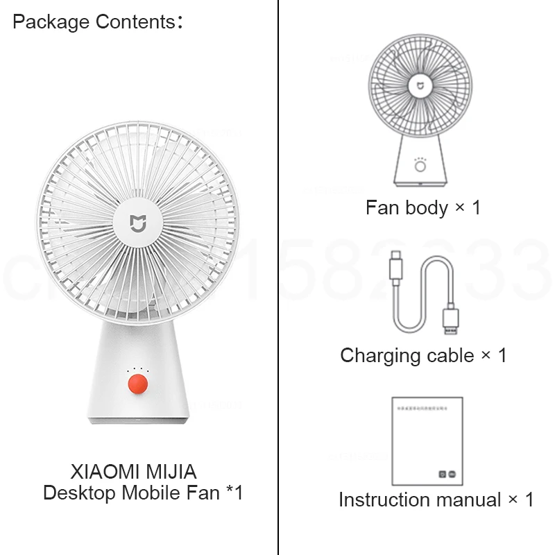 XIAOMI MIJIA Desktop Mobile Fan，Desktop Handheld Two In One，Universal Type-C Charging Port，18.5 - Hour Ultra - Long Battery Life