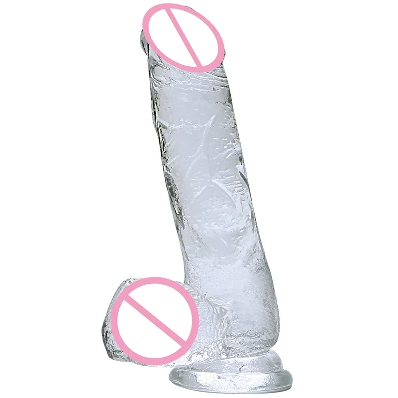 15.5/18.5/20/22 cm Crystal Realistic Dildos for Women Masturbation Vibrators Sucker Dildo Pussy Anal Lesbian Adult Sex Toys