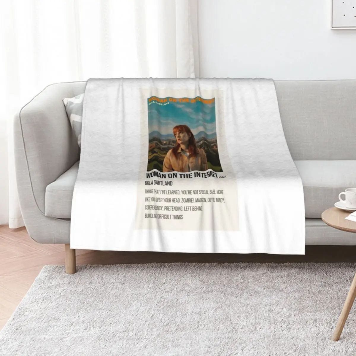 

orla gartland woman on the internet album poster Throw Blanket Flannel Giant Sofa For Baby Plush Blankets