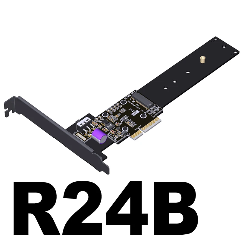 

R24B PCIe 5.0 x4 to M.2 for NVME SSD Adapter Card Compatible with M.3 for NVMe Solid-State Drives Converter Card Gen5