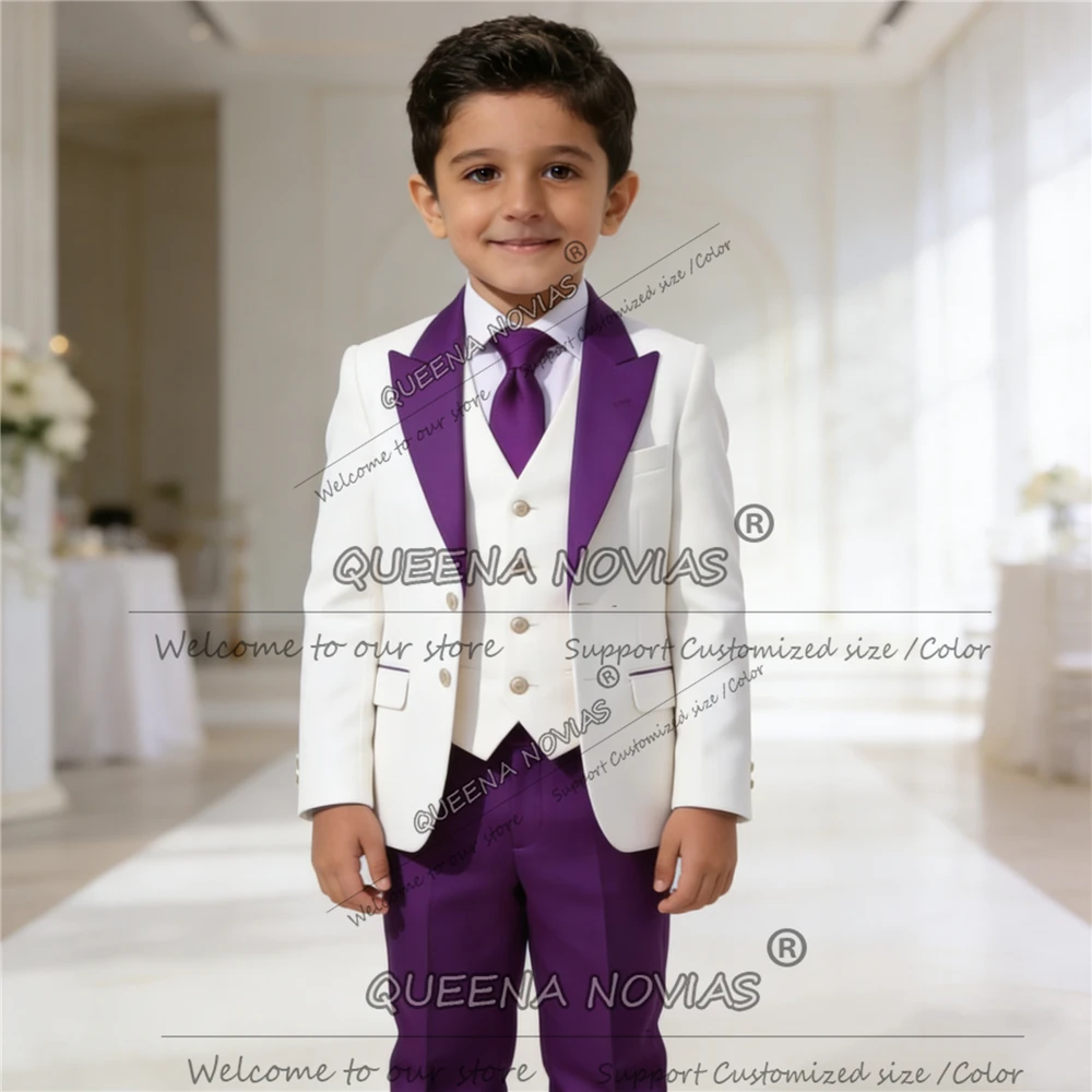 クラシックな子供用スーツ、結婚式用、シングルブレスト、キッズブレザー、カスタマイズ可能な3ピース、男の子の誕生日パーティー用タキシード、2～14歳