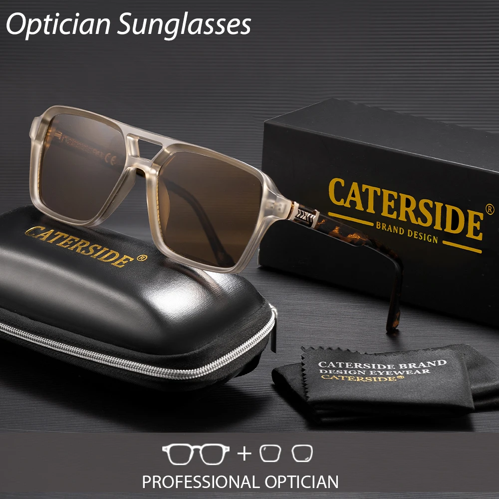 

CATERSIDE мужские оптические солнцезащитные очки в квадратной оправе, индивидуальные очки по рецепту, женские очки для путешествий, уличные очки UV400